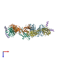 PDB entry 4g6f coloured by chain, top view.
