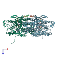 PDB entry 4g6g coloured by chain, top view.
