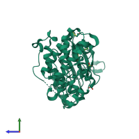 PDB entry 4g6n coloured by chain, side view.