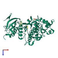 PDB entry 4g6n coloured by chain, top view.