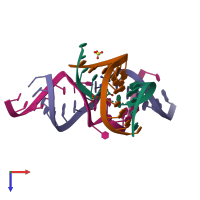 PDB entry 4g6r coloured by chain, top view.