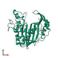 PDB entry 4g6w coloured by chain, front view.