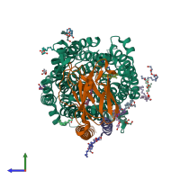 PDB entry 4g72 coloured by chain, side view.