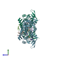 PDB entry 4g73 coloured by chain, side view.