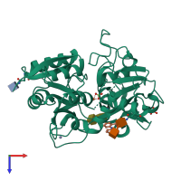 PDB entry 4g77 coloured by chain, top view.
