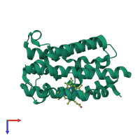 PDB entry 4g7p coloured by chain, top view.