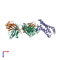PDB entry 4g7v coloured by chain, top view.