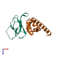 PDB entry 4g7x coloured by chain, top view.