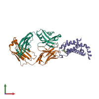 PDB entry 4g7y coloured by chain, front view.