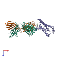 PDB entry 4g7y coloured by chain, top view.