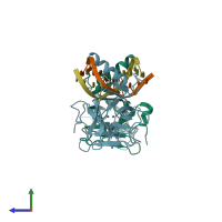 PDB entry 4g82 coloured by chain, side view.