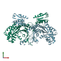 PDB entry 4g84 coloured by chain, front view.