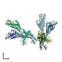 PDB entry 4g88 coloured by chain, front view.