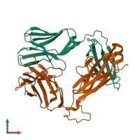 Hetero dimeric assembly 1 of PDB entry 4g8f coloured by chemically distinct molecules, front view.
