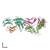 PDB entry 4g8g coloured by chain, front view.