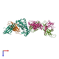 PDB entry 4g8g coloured by chain, top view.