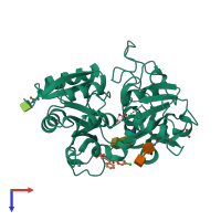 PDB entry 4g8h coloured by chain, top view.