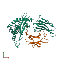 PDB entry 4g8i coloured by chain, front view.