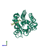 PDB entry 4g8p coloured by chain, side view.