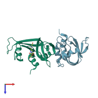 PDB entry 4g8v coloured by chain, top view.