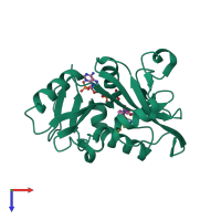 PDB entry 4g8z coloured by chain, top view.