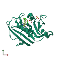 PDB entry 4g95 coloured by chain, front view.