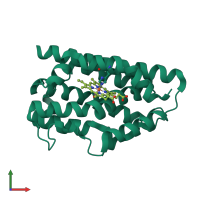 PDB entry 4g99 coloured by chain, front view.