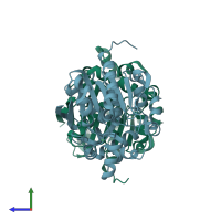 PDB entry 4g9g coloured by chain, side view.