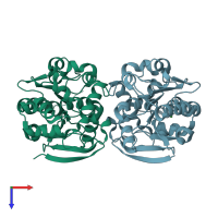 PDB entry 4g9g coloured by chain, top view.