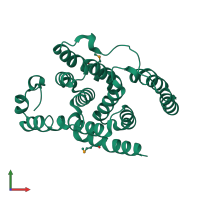 PDB entry 4g9q coloured by chain, front view.