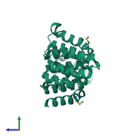 PDB entry 4g9q coloured by chain, side view.