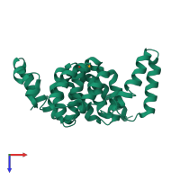 PDB entry 4g9q coloured by chain, top view.