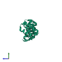 PDB entry 4ga0 coloured by chain, side view.
