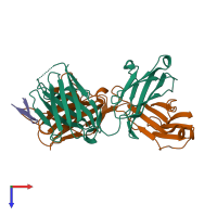 PDB entry 4gaj coloured by chain, top view.