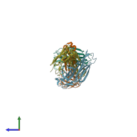 PDB entry 4gay coloured by chain, side view.