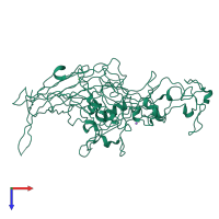 PDB entry 4gbt coloured by chain, top view.