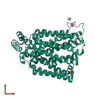 PDB entry 4gc0 coloured by chain, front view.