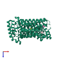 PDB entry 4gc0 coloured by chain, top view.
