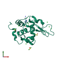 PDB entry 4gcb coloured by chain, front view.