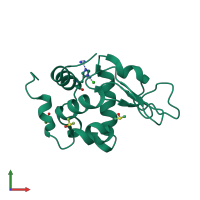PDB entry 4gcd coloured by chain, front view.