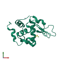 PDB entry 4gcf coloured by chain, front view.