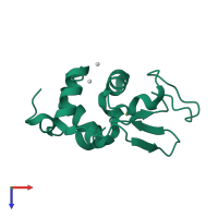 PDB entry 4gcf coloured by chain, top view.