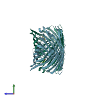 PDB entry 4gcq coloured by chain, side view.