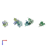 PDB entry 4gcv coloured by chain, top view.