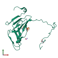 PDB entry 4gcy coloured by chain, front view.