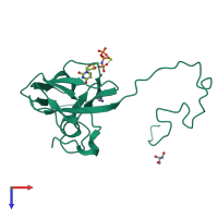 PDB entry 4gcy coloured by chain, top view.