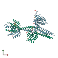 PDB entry 4gcz coloured by chain, front view.