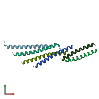 PDB entry 4gdo coloured by chain, front view.