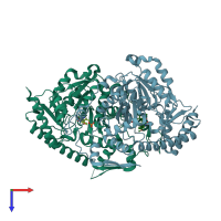 PDB entry 4ge4 coloured by chain, top view.