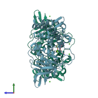 PDB entry 4ger coloured by chain, side view.